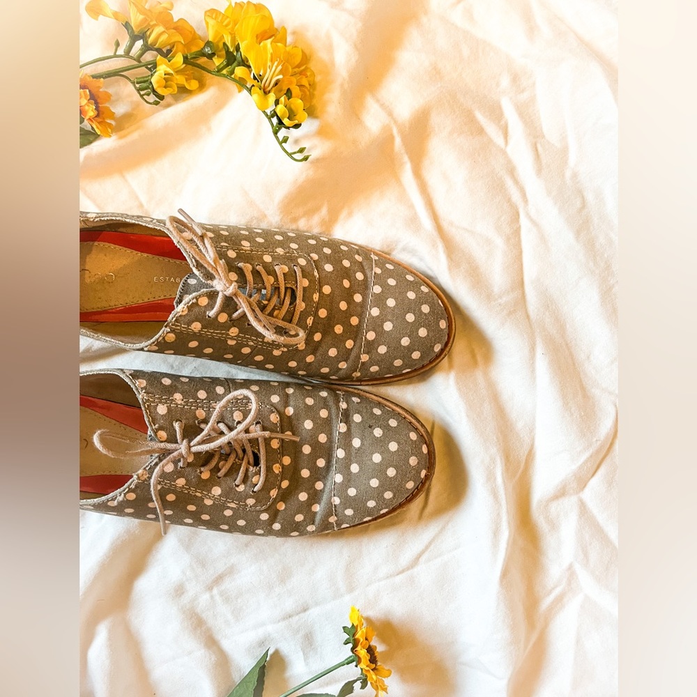 Polka-Dot Grey and Light Pink Oxford Shoes
